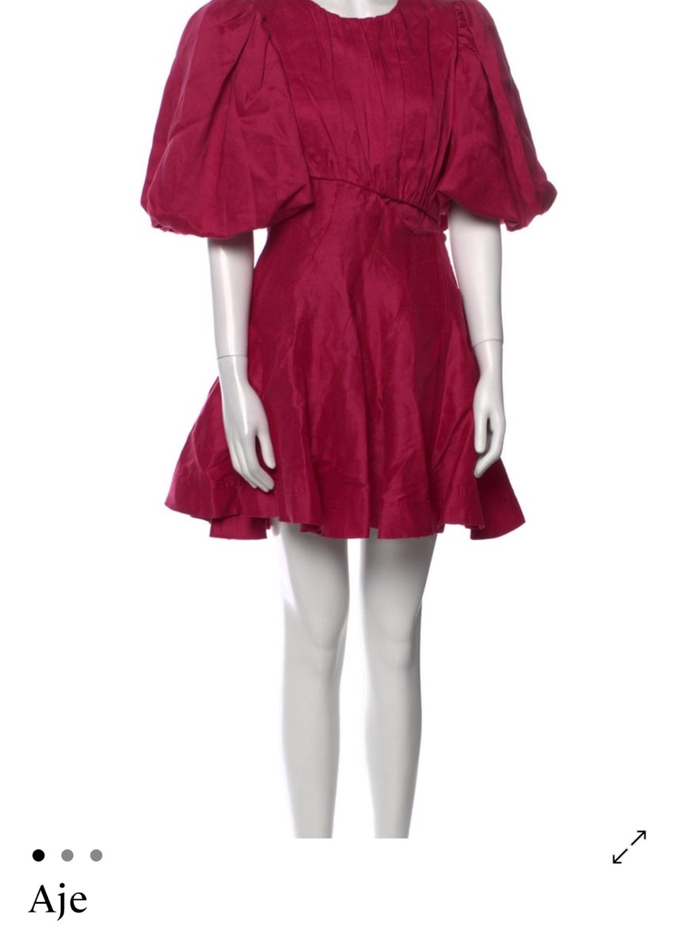 Aje Magenta Puff Sleeve Mini Dress